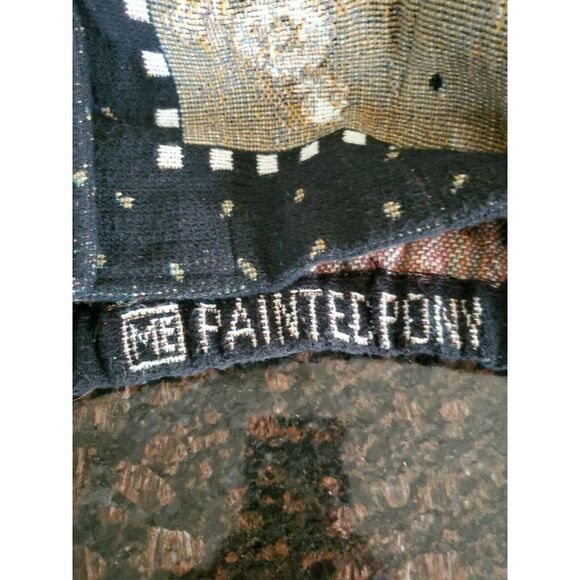 Vtg Painted Pony Women Tapestry Jacket Small Medium Black Tan White Flower Coat - Picture 11 of 11